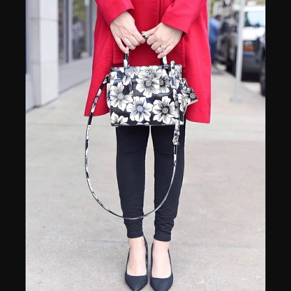 kate spade Mini Candace Satchel Purse Cameron Street Floral Handle Strap Bag